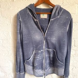 Free People Distressed Hooded Sweatshirt in Size Large